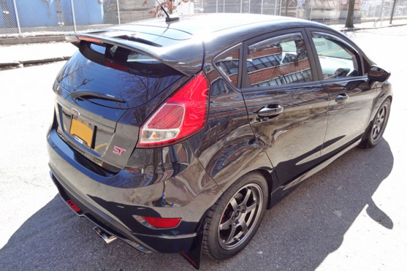 Ford Fiesta Mud Flap Kit - Front + Rear - Rally Armor - UR Series + Silver Logo - Black - `13-`19